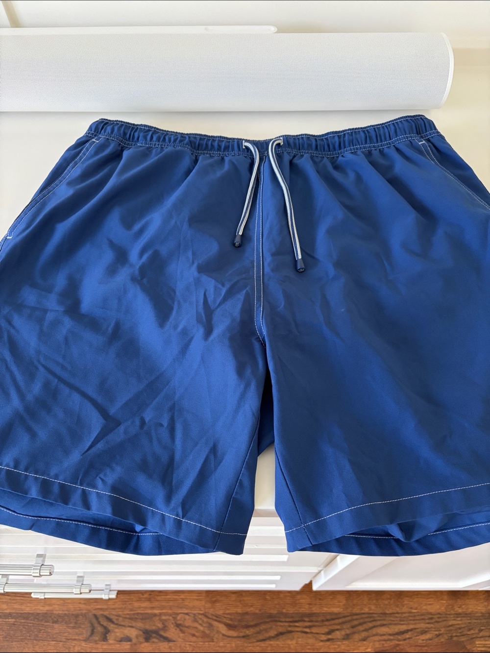 Peter Millar | XL| Men's Solid Blue Swim Shorts with Drawstring